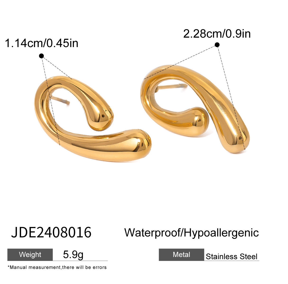Bracciale ovale minimalista in acciaio inossidabile da donna con finitura placcata, gioiello di lusso