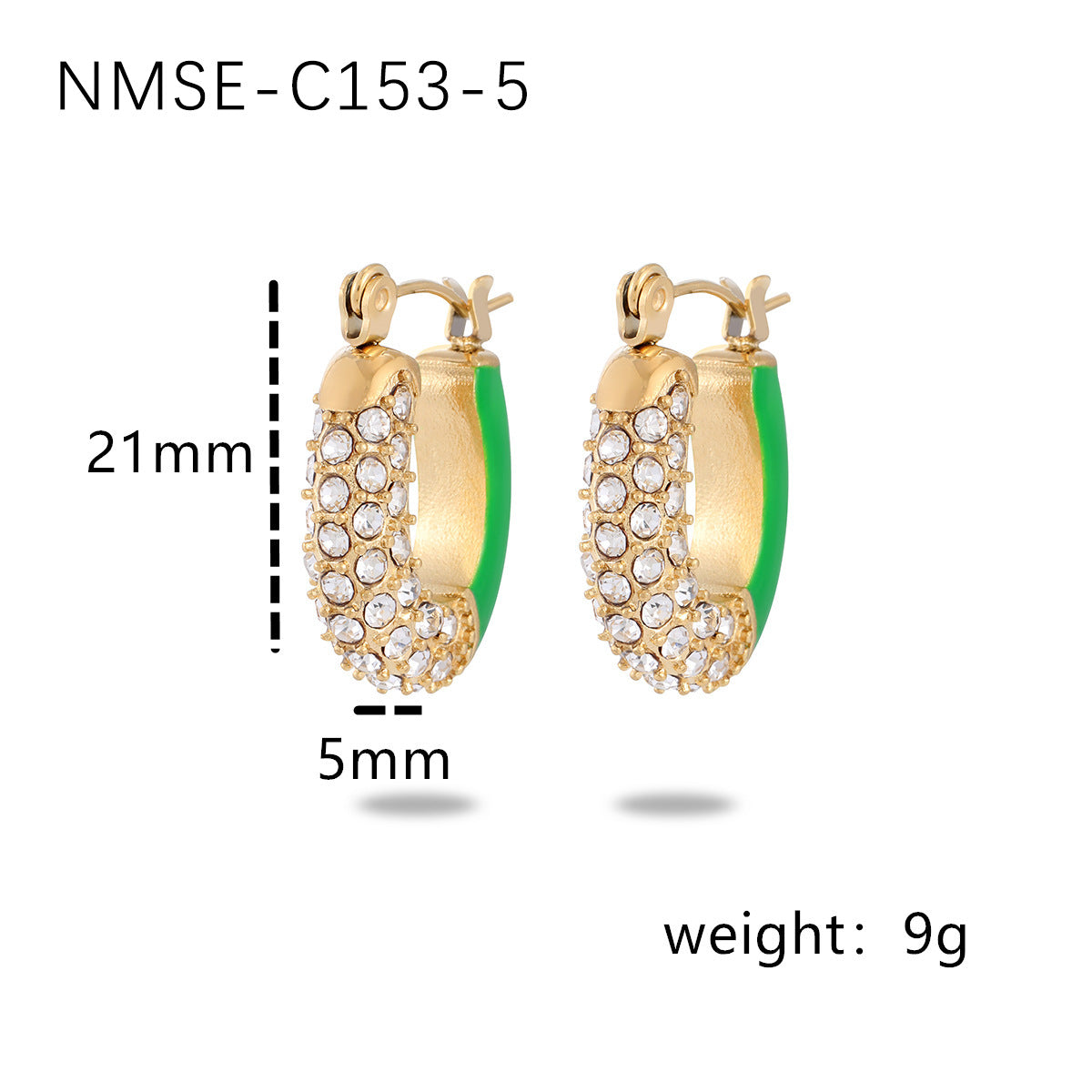 Elegantes Pendientes de Acero Inoxidable de Titanio Esmaltado con Incrustaciones de Pedrería Geométrica de Inspiración Francesa para Mujer, Ropa de Oficina de Moda de Lujo Estilo Palacio