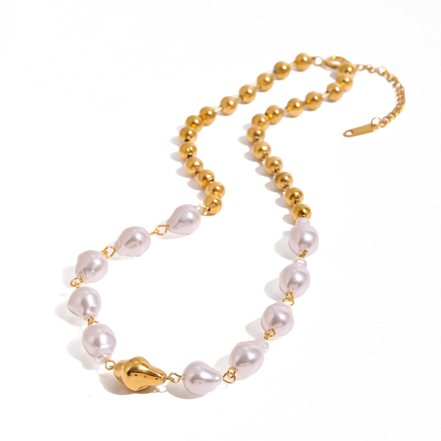 Collana con ciondolo in acciaio inossidabile geometrico minimalista con finitura placcata per donna