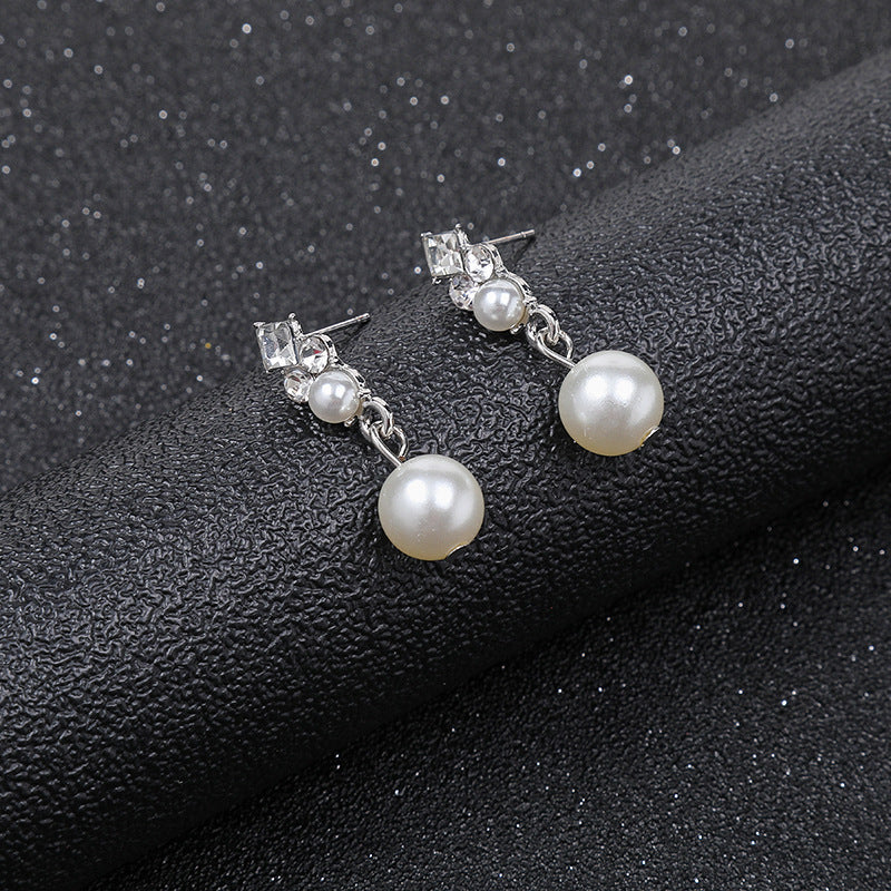 Minimalist Bubble Pattern Plated Alloy Necklace Set for Women with Matching Earrings Adjustable Clavicle Chain
