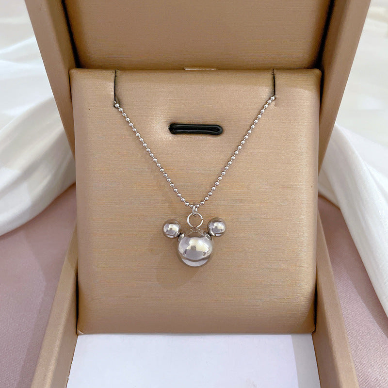 Collana con pendente geometrico minimalista in acciaio al titanio placcato per donna
