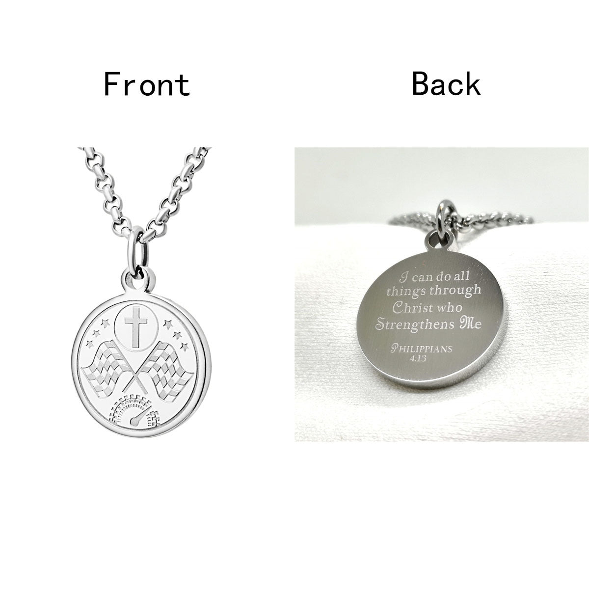 Collana girocollo da donna con ciondolo rotondo geometrico minimalista in acciaio al titanio con finitura lucida e catena a O