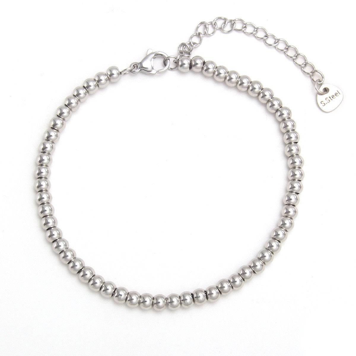 Gold Plated Stainless Steel Ball Chain Bracelet Unisex Elastic Beaded Hand String