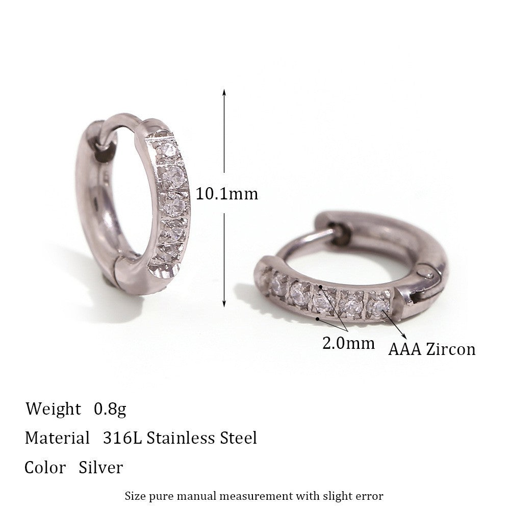 Minimalist Geometric Stainless Steel Ear Cuffs and Hoop Earrings with 18K Gold Plating for Women