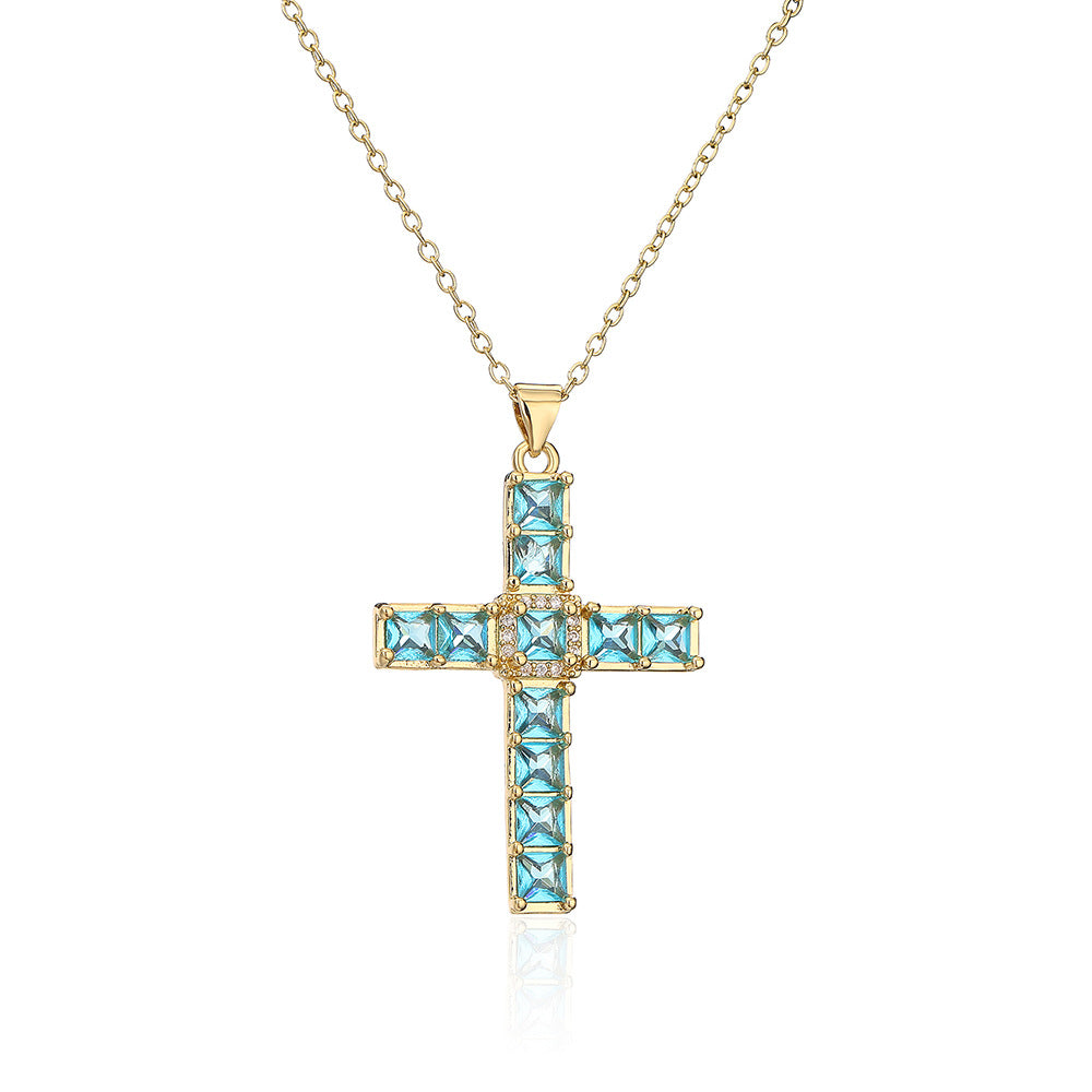 Minimalist Geometric Pendant Necklace for Women Copper Base with Real Gold Plating and Zircon Accent