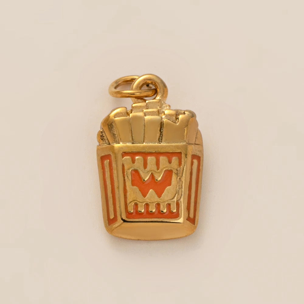 Vintage Drip Oil Food Pattern PVD Stainless Steel Charm Bar