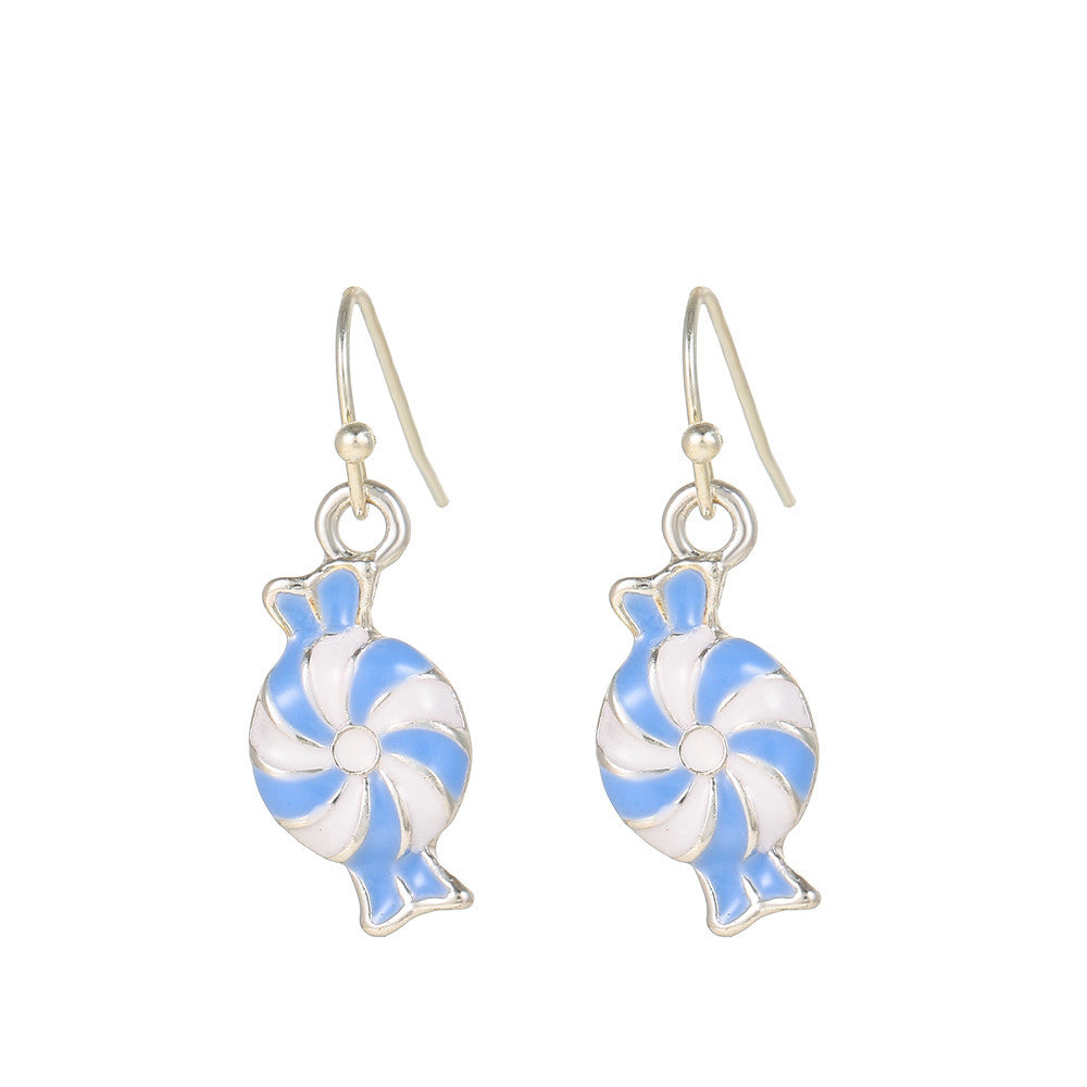 Drip Oil Alloy Geometric Santa Claus Candy Snowman Christmas Boot Earrings for Women