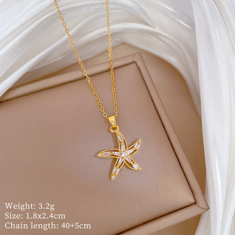 Collana Minimalista Geometrica in Acciaio al Titanio con Pendente in Rame Placcato Oro su Catena a Maglie per Uomo e Donna