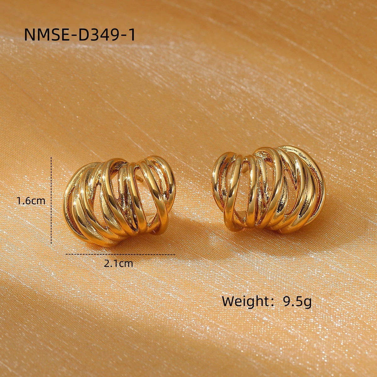 Aretes de titanio con diseño geométrico circular exagerado y acabado galvanizado para mujer