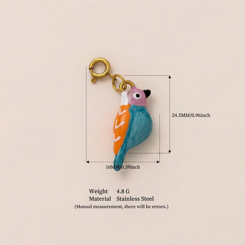 Vintage 18K Gold Plated Stainless Steel Animal Pendant Charm Bar for Women