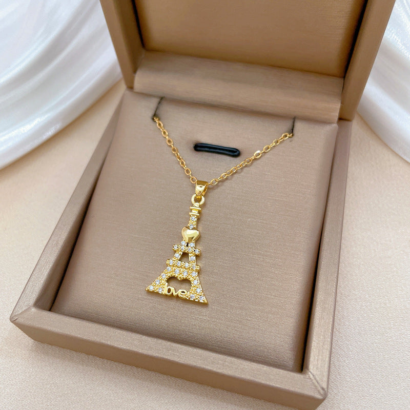 Collar con colgante de luna geométrica minimalista para mujer y hombre, cadena delicada de acero inoxidable para clavícula con detalles de diamantes de imitación