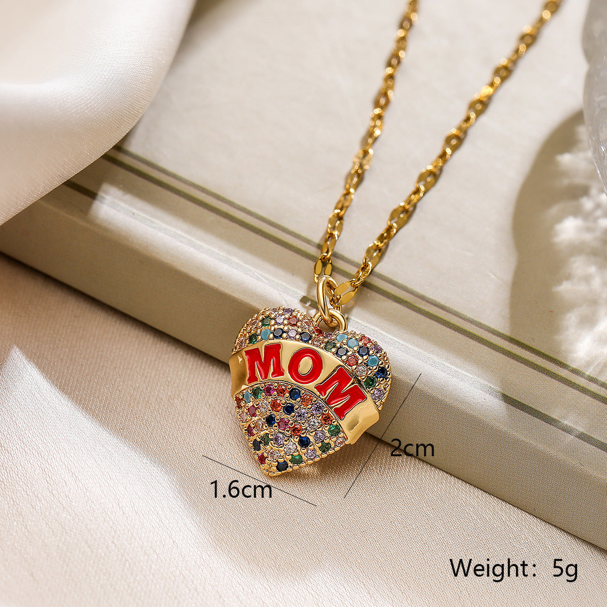 Minimalist Heart-Shaped Copper Pendant Necklace with 18K Gold Plating and Zircon Accents for Women