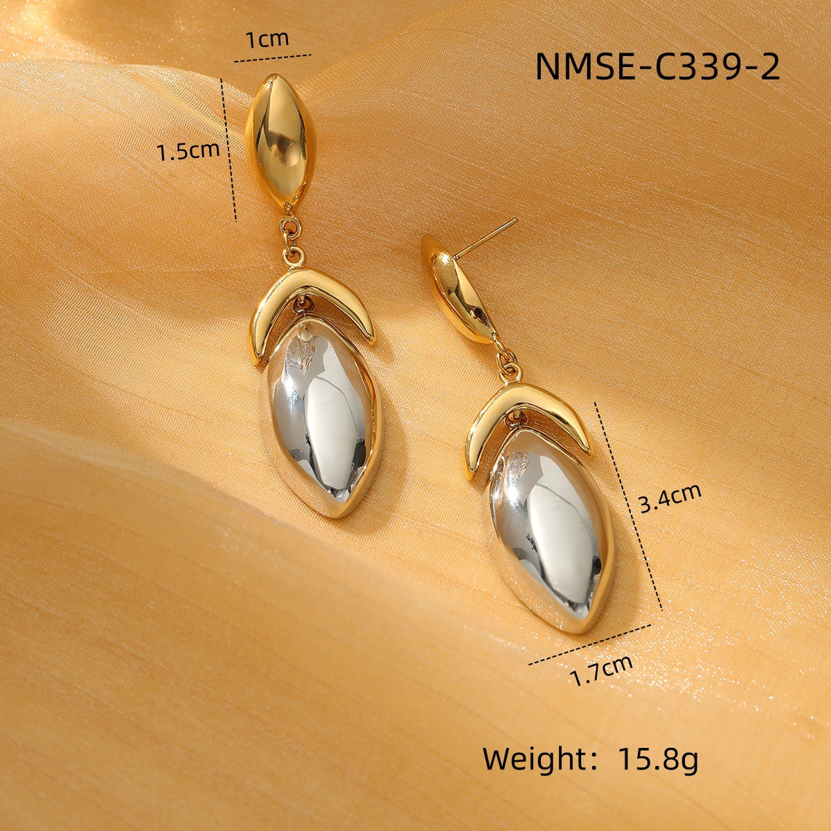 Minimalist Water-Drop-Shaped Titanium Steel Earrings for Women with Vacuum Plating Finish and Stainless Steel Posts