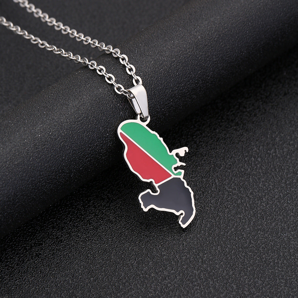 Collar con Colgante Geométrico Minimalista de Acero Inoxidable con Acabado Chapado para Mujer, Cadena de Capas a la Moda