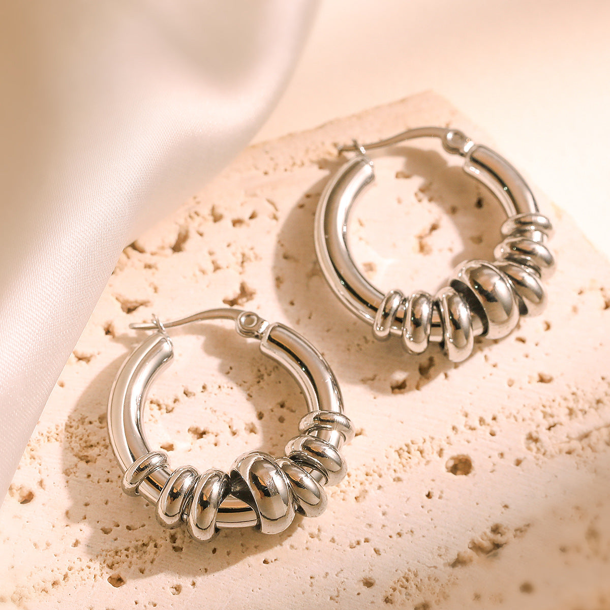 Minimalist Luxury 18K Gold Plated Geometric Stainless Steel Earrings for Women