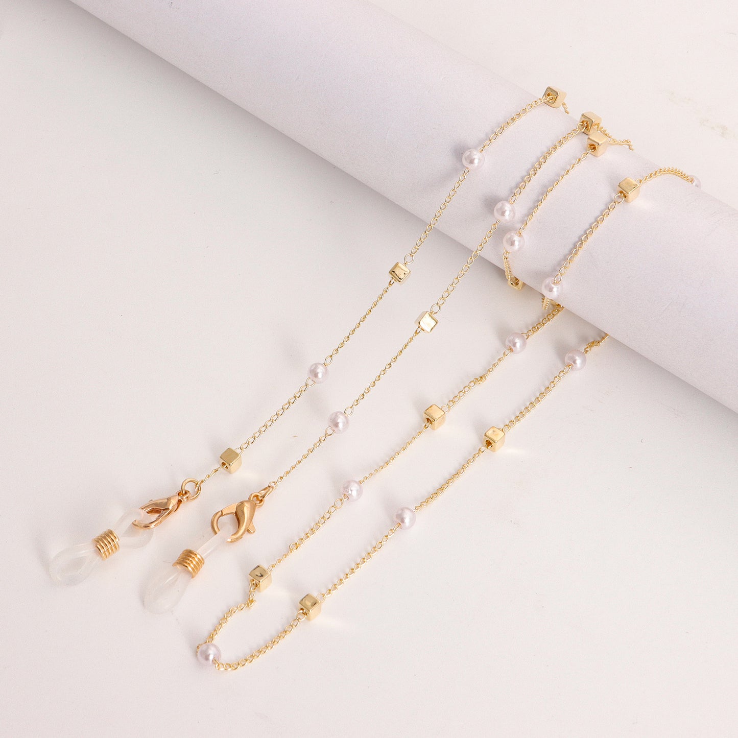 Heart Pearl Alloy Mask and Glasses Chain