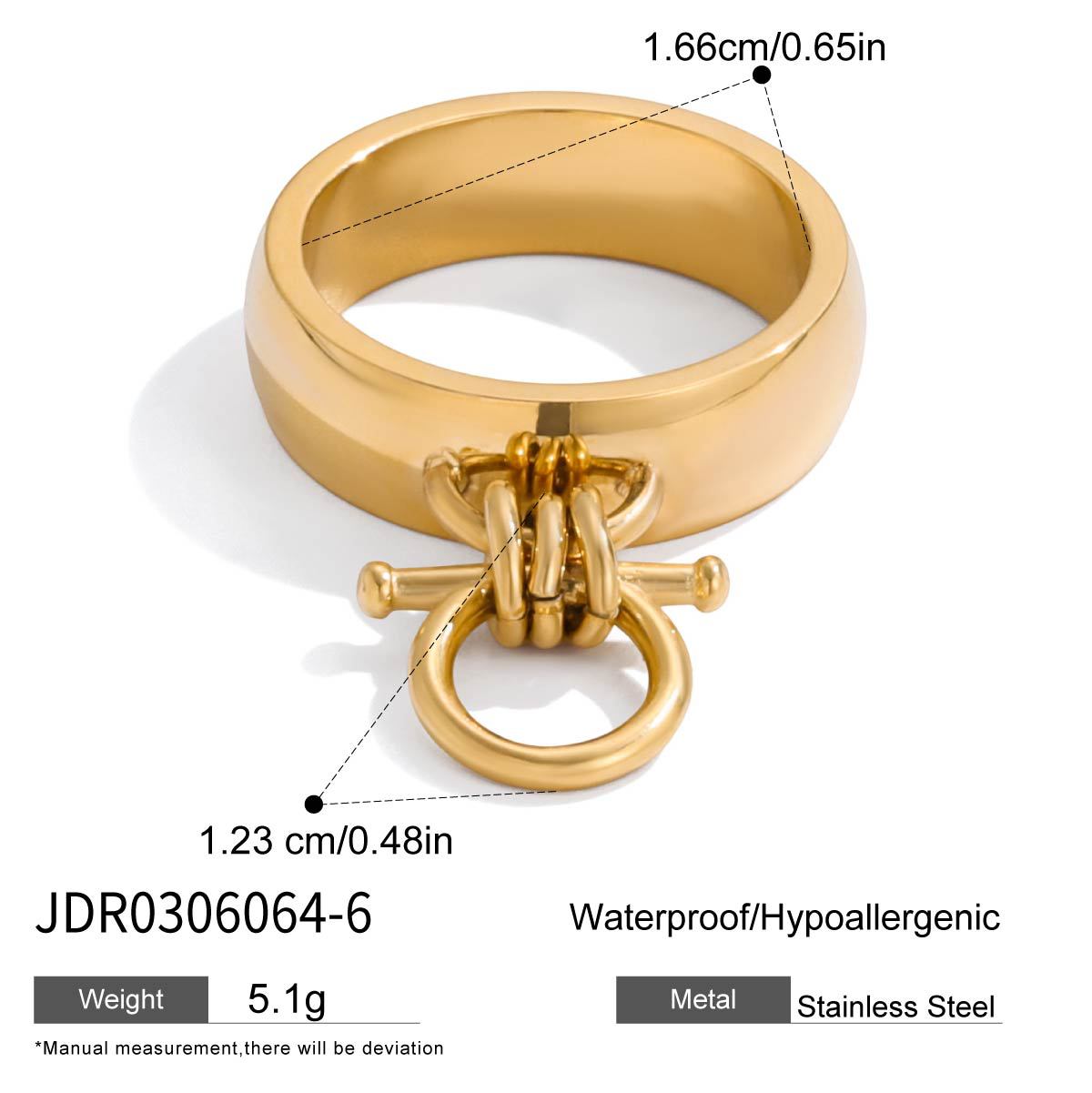 Anello geometrico in acciaio al titanio da donna con finitura galvanica Gioielli minimalisti alla moda