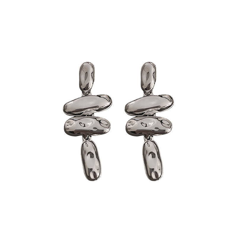 Vintage Floral Round Geometric Dangle Earrings with Silver-Plated Iron Base and 925 Sterling Silver Posts for Women