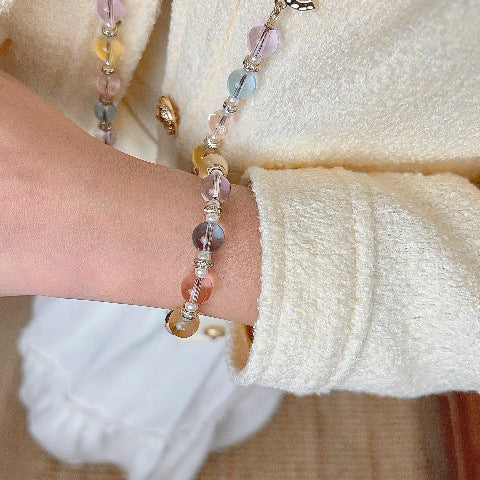 Bracciale da donna placcato in cristallo con lettera di lusso