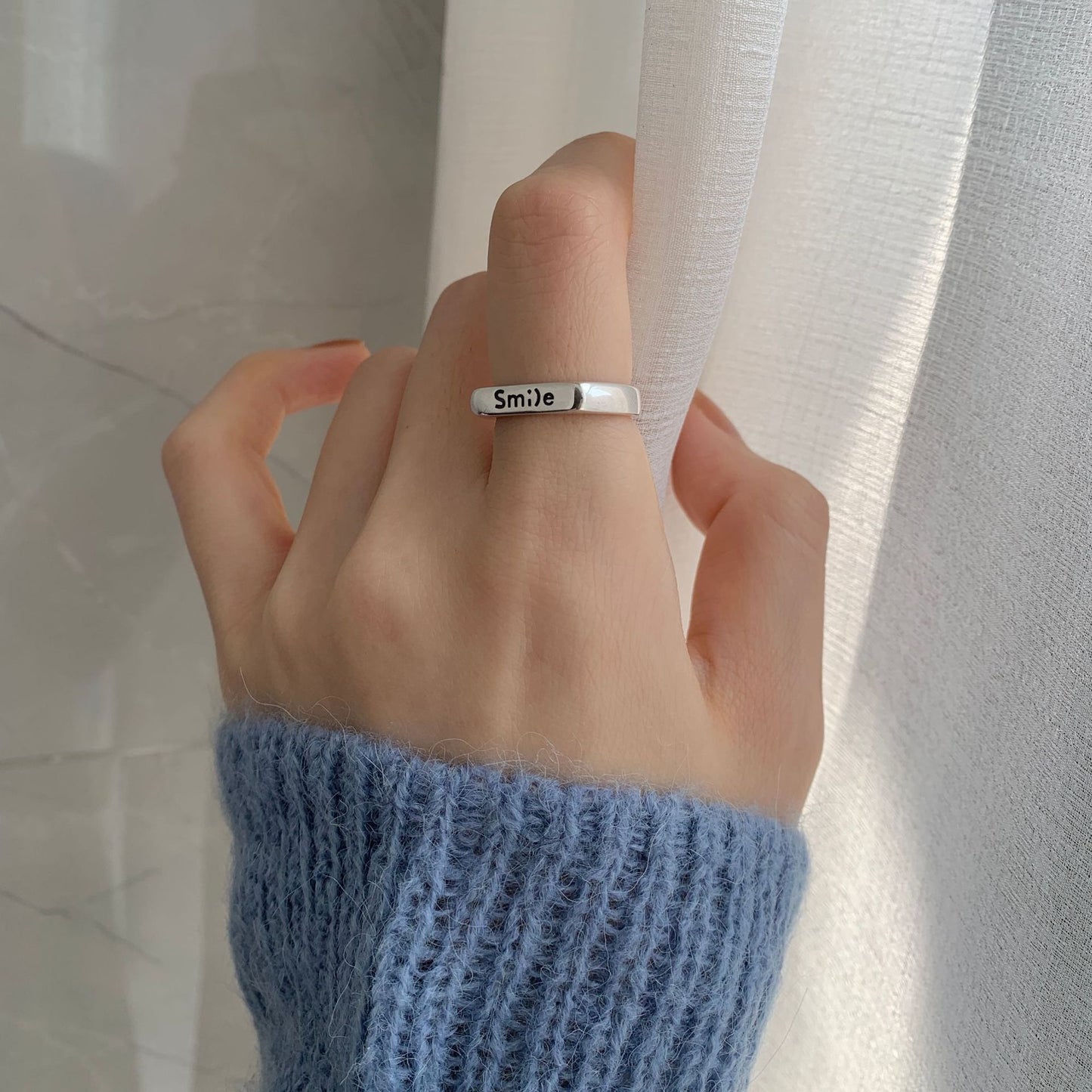 Anillo de Plata de Ley 925 con Incrustaciones de Plata en Forma de Corazón Minimalista para Mujer