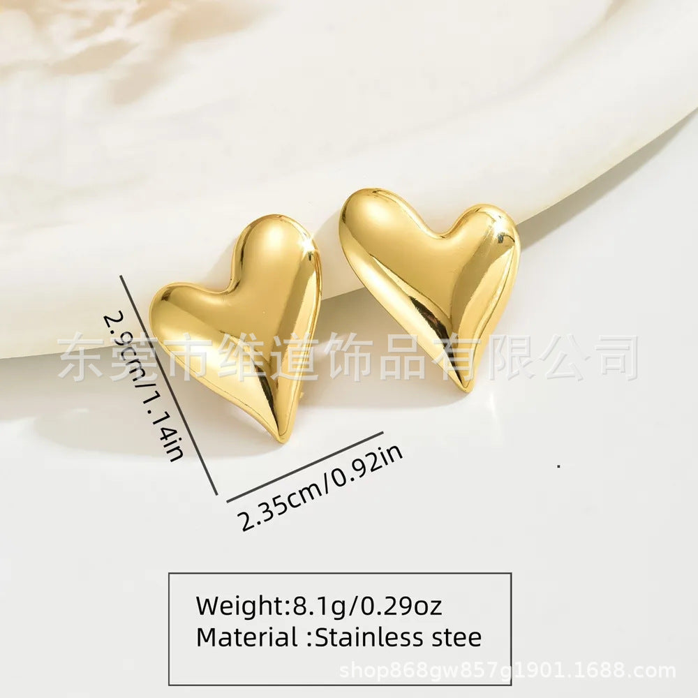 Beach Style Stainless Steel Geometric Starfish Shell Stud Earrings for Women