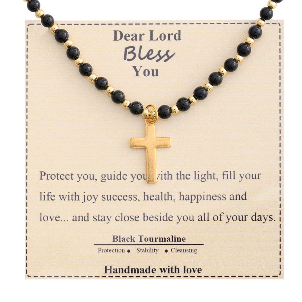 Elegant Geometric Cross Alloy Pendant Crystal Ball Chain Necklace for Women