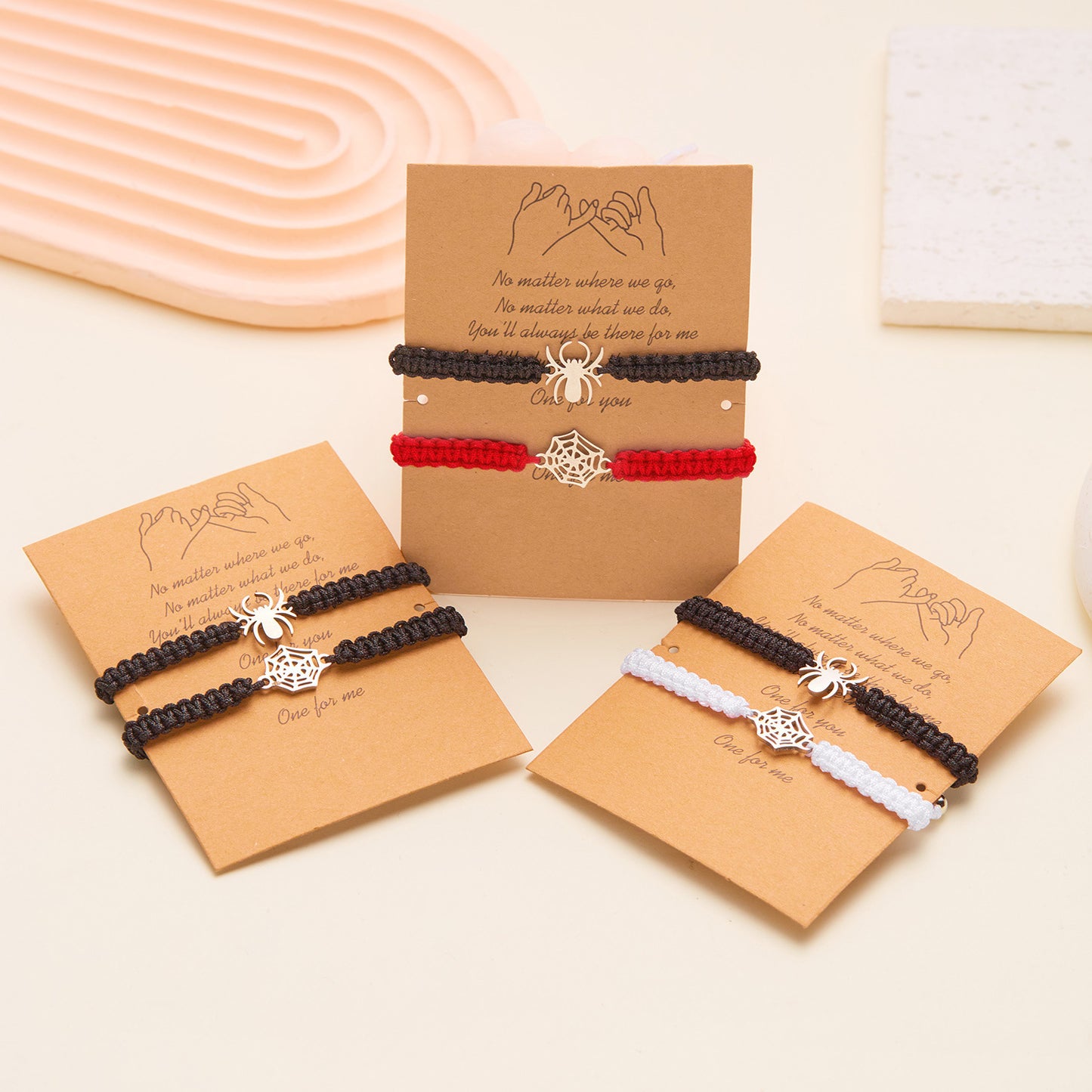 Pulsera de Telaraña Tejida a Mano para Halloween con Diseño de Animales en Cordón, Accesorio de Moda Unisex