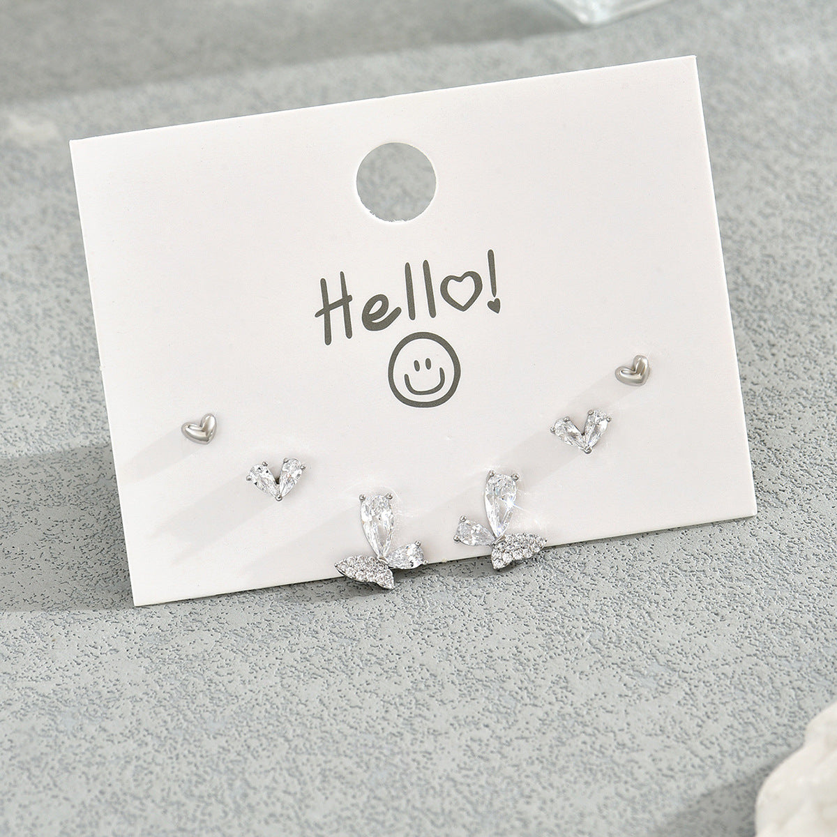 Pendientes de tuerca minimalistas de cobre con incrustaciones de circonita para mujer, conjunto de joyas versátiles para el día a día