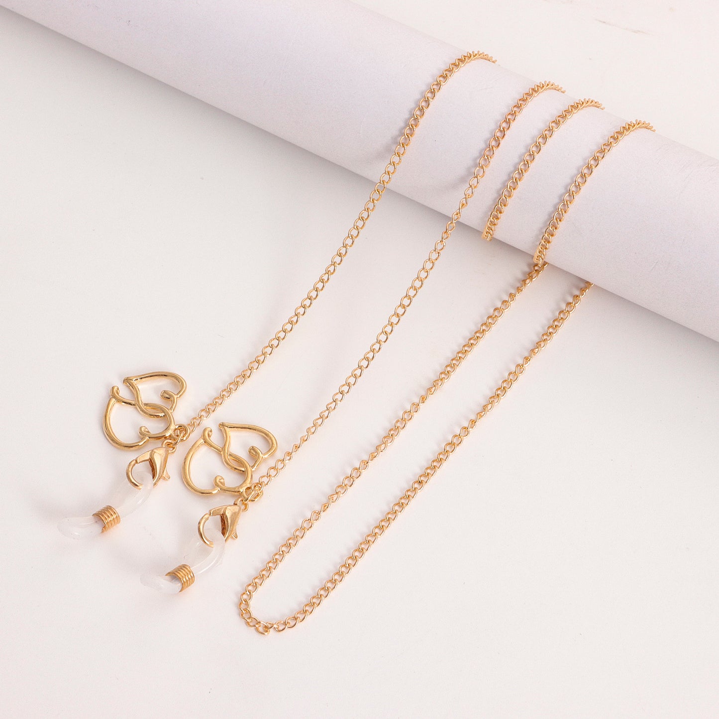 Heart Shaped Alloy Mask Chain and Eyeglass Holder