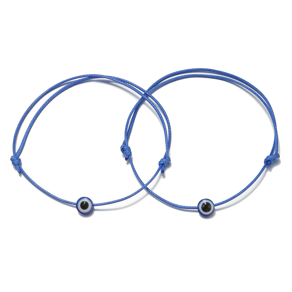 Plated Geometric Round Braided Friendship Bracelet Set for Unisex
