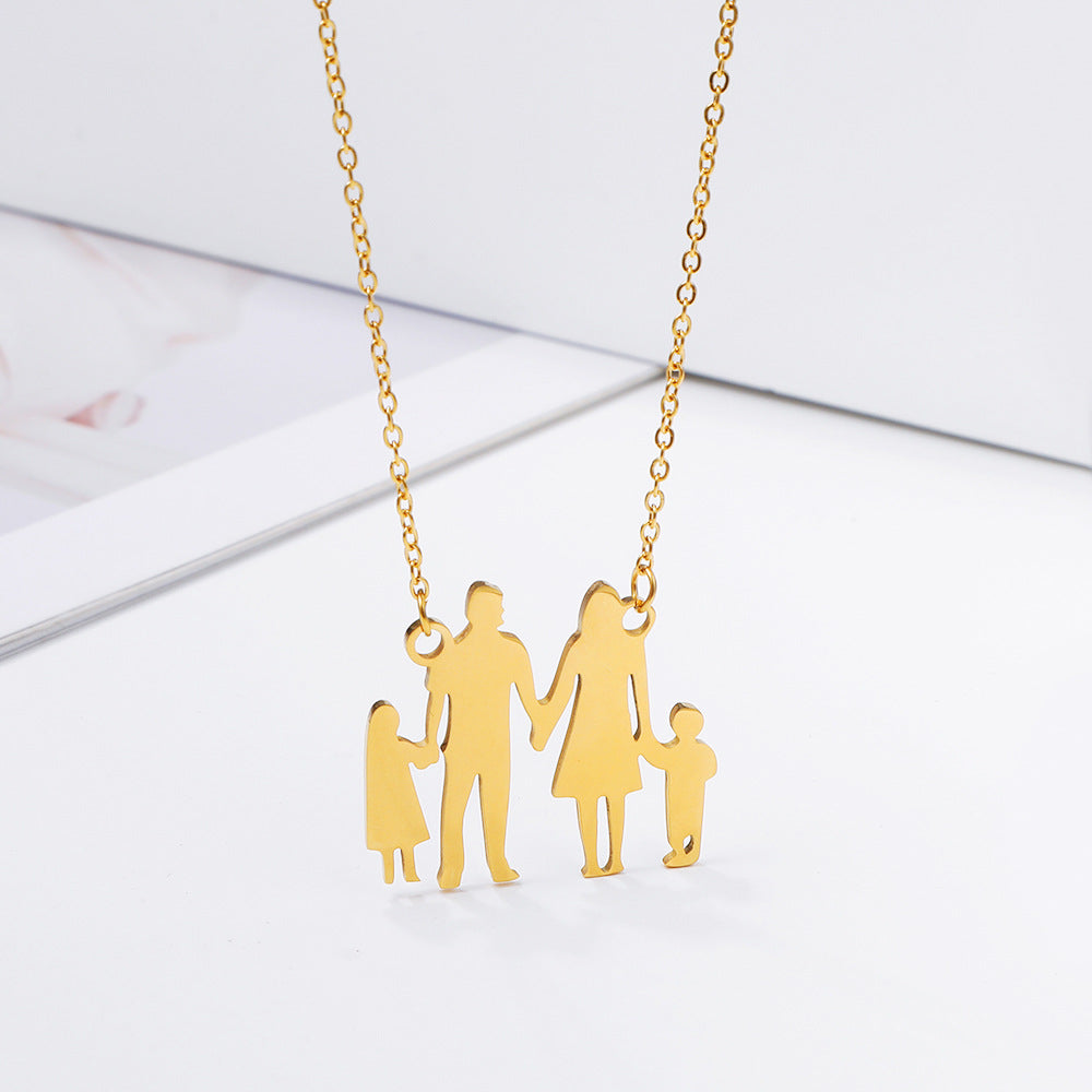 Casual Geometric Square Titanium Steel Plated Necklace with Stainless Steel Pendant for Women