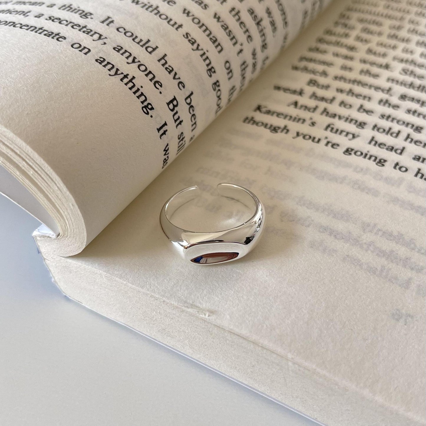 Minimalist Irregular Textured Heart-Shaped 925 Sterling Silver Ring for Women with Geometric Accent