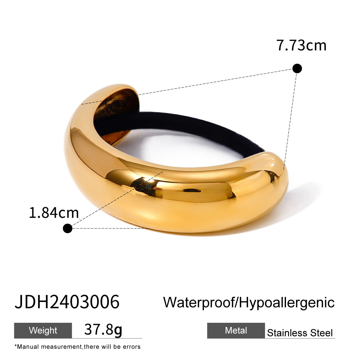 Minimalist U-Shaped Stainless Steel Hair Tie with Plated Finish for Ponytail and Daily Wear