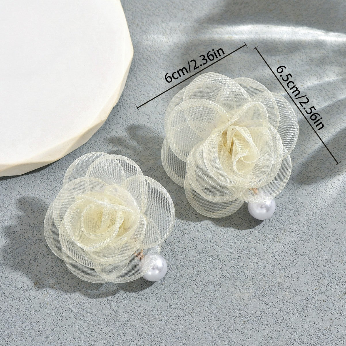 Minimalist Geometric Pearl-Embellished Floral Stud Earrings for Women with Eco-Friendly Plating and Stainless Steel Posts
