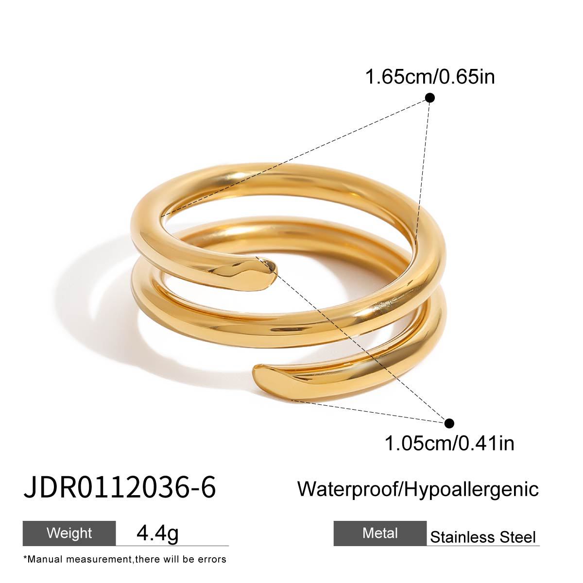 Minimalist Geometric Plated Stainless Steel Ring for Women