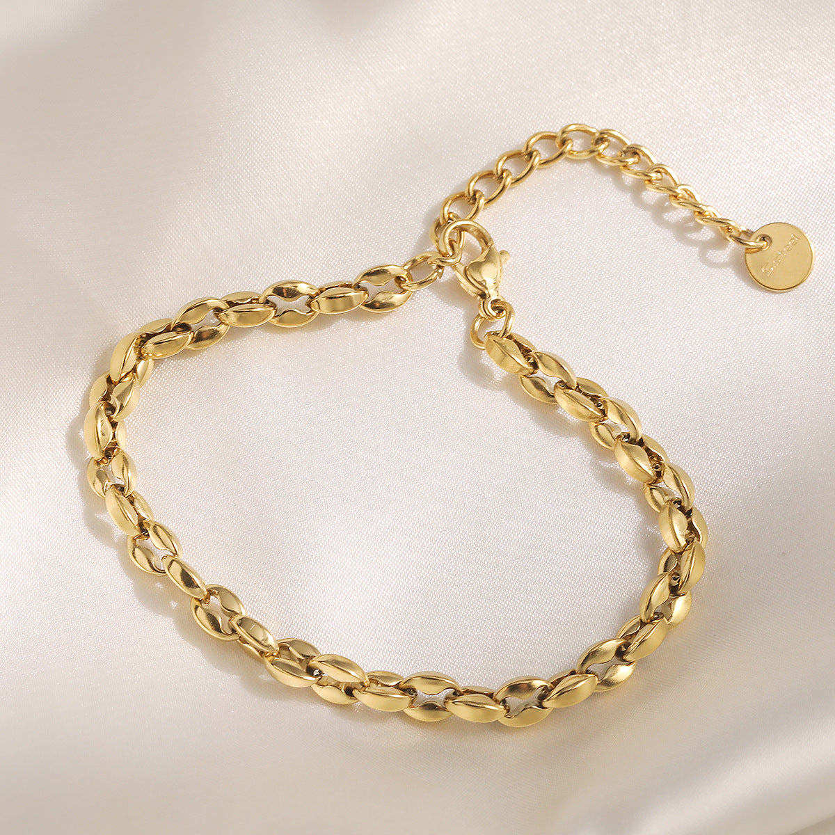 Geometric Gold Plated Stainless Steel Bracelet for Women