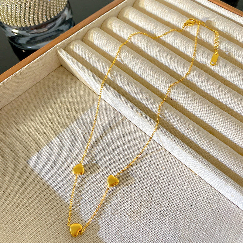 Minimalist 18K Gold Plated Heart Titanium Steel Necklace