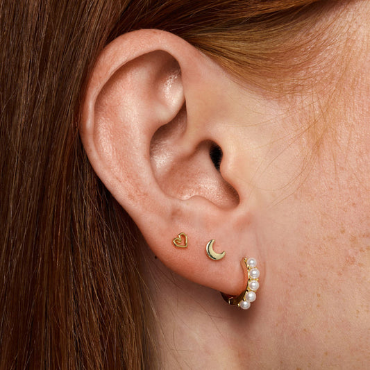 Pendientes geométricos de acero inoxidable chapados en perlas con detalles de turquesa para mujer Joyería de moda minimalista de lujo