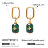 Orecchini a Clip Geometrici in Acciaio Inossidabile con Zirconi per Donna, Gioielli di Lusso Elettroplaccati alla Moda per Autunno e Inverno