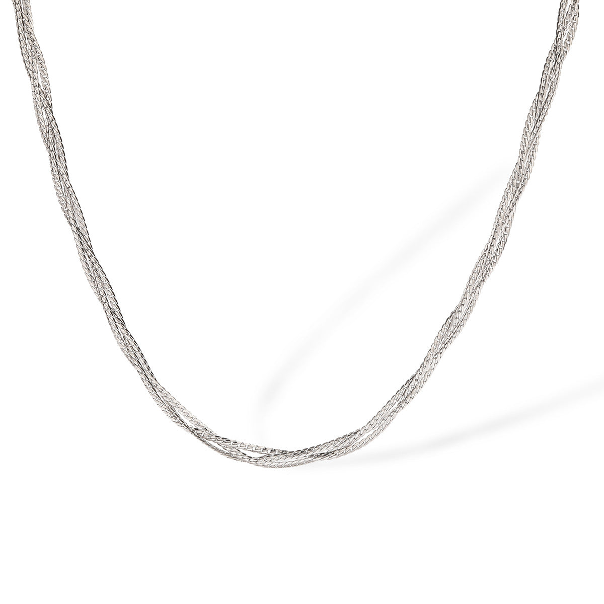 Collana minimalista a croce geometrica in acciaio al titanio placcata oro per donne, delicata catena clavicola
