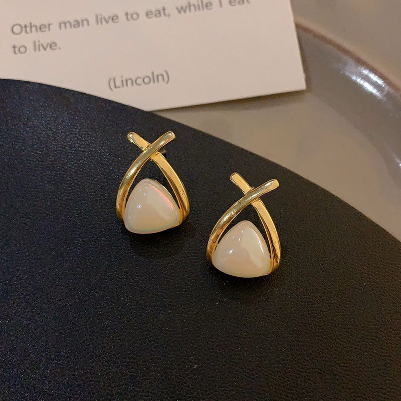 Vintage Geometric Earrings with Gold-Plated Copper Base and Stainless Steel Posts for Women