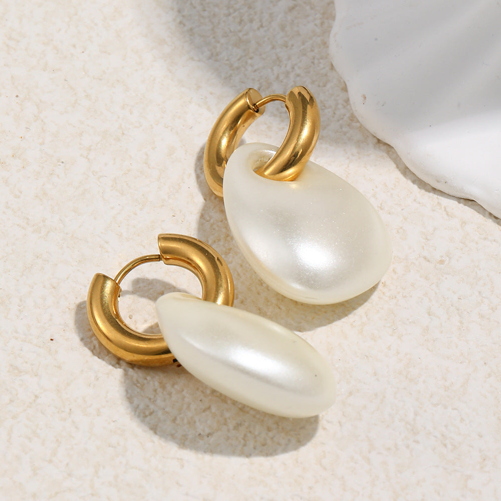 Minimalist Geometric Acrylic Stud Earrings with Matte 18K Gold Plated Stainless Steel Posts