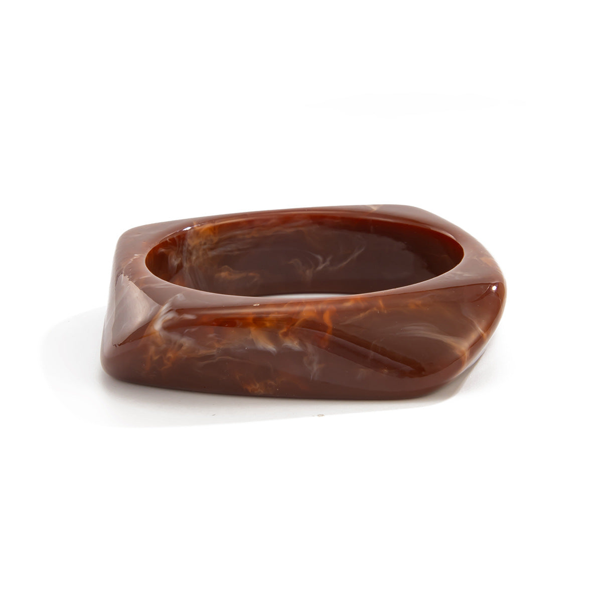 Pulsera de puño de metal geométrica irregular para mujer con acabado chapado y efecto ombré