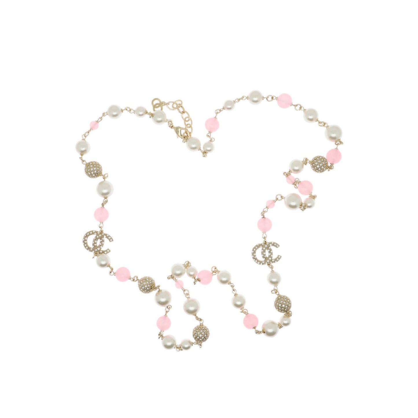 Elegante Collana da Donna con Ciondolo a Sfera in Cristallo, Perle e Lettera Placcata