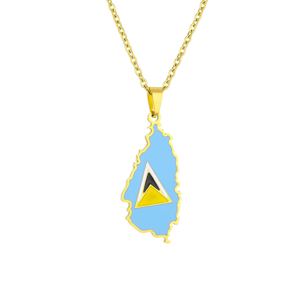 Collana Pendente Geometrica Retrò in Acciaio Inossidabile con Finitura Smaltata Unisex, Stile Catenina O-Chain