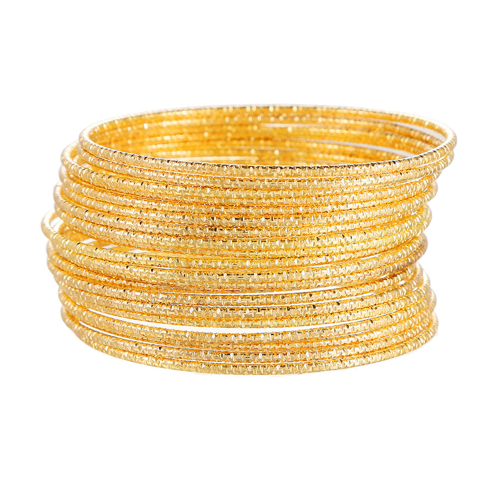 Bohemian Multi-Layer Plated Alloy Bracelet Set for Women