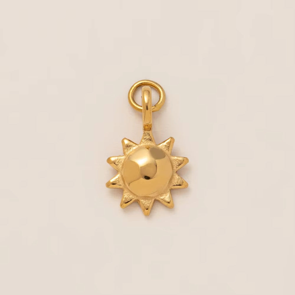 Vintage 18K Gold Plated Stainless Steel Star Eye Charm Bar