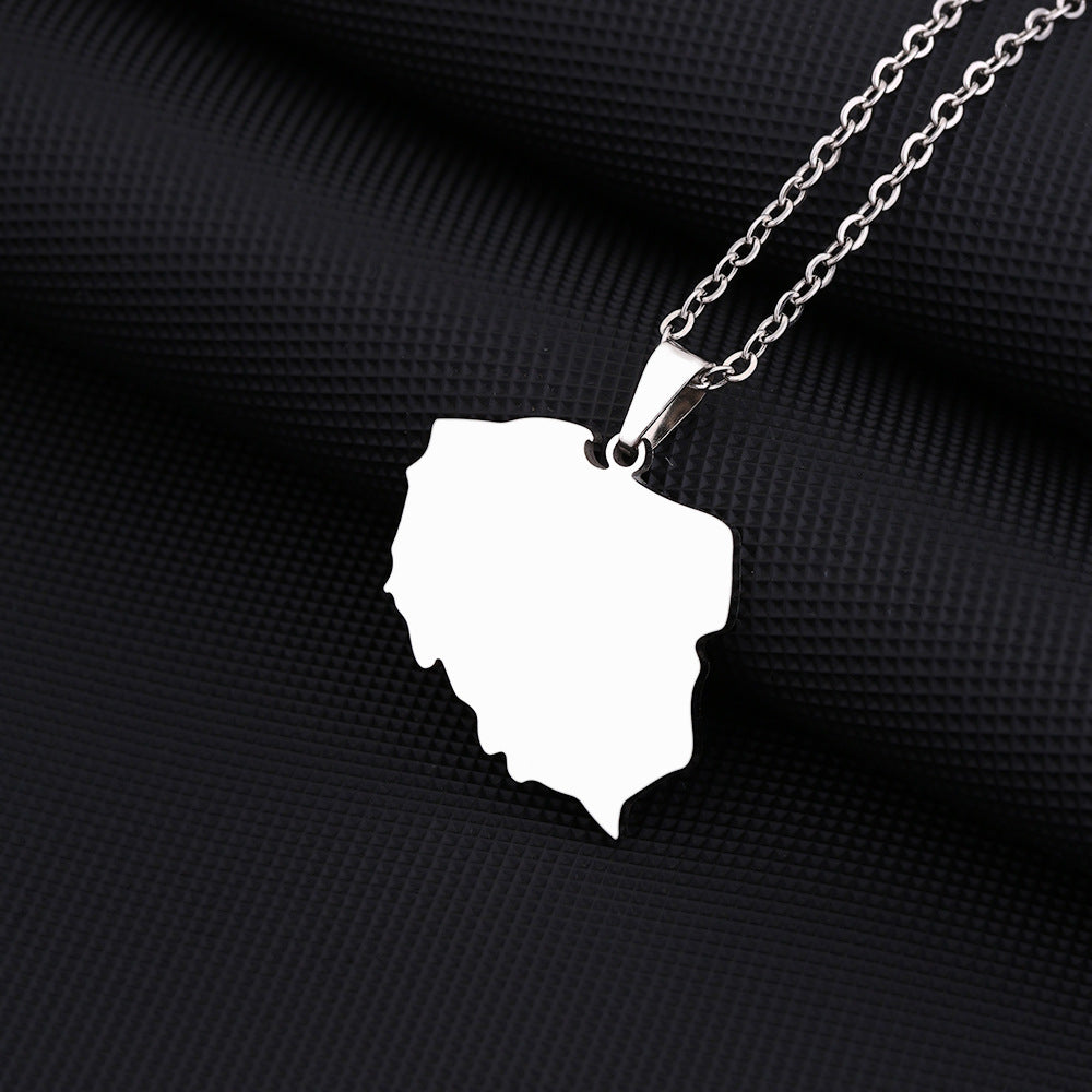 Collar con colgante geométrico minimalista de acero inoxidable con dije de acero de titanio y acabado chapado, para uso unisex.