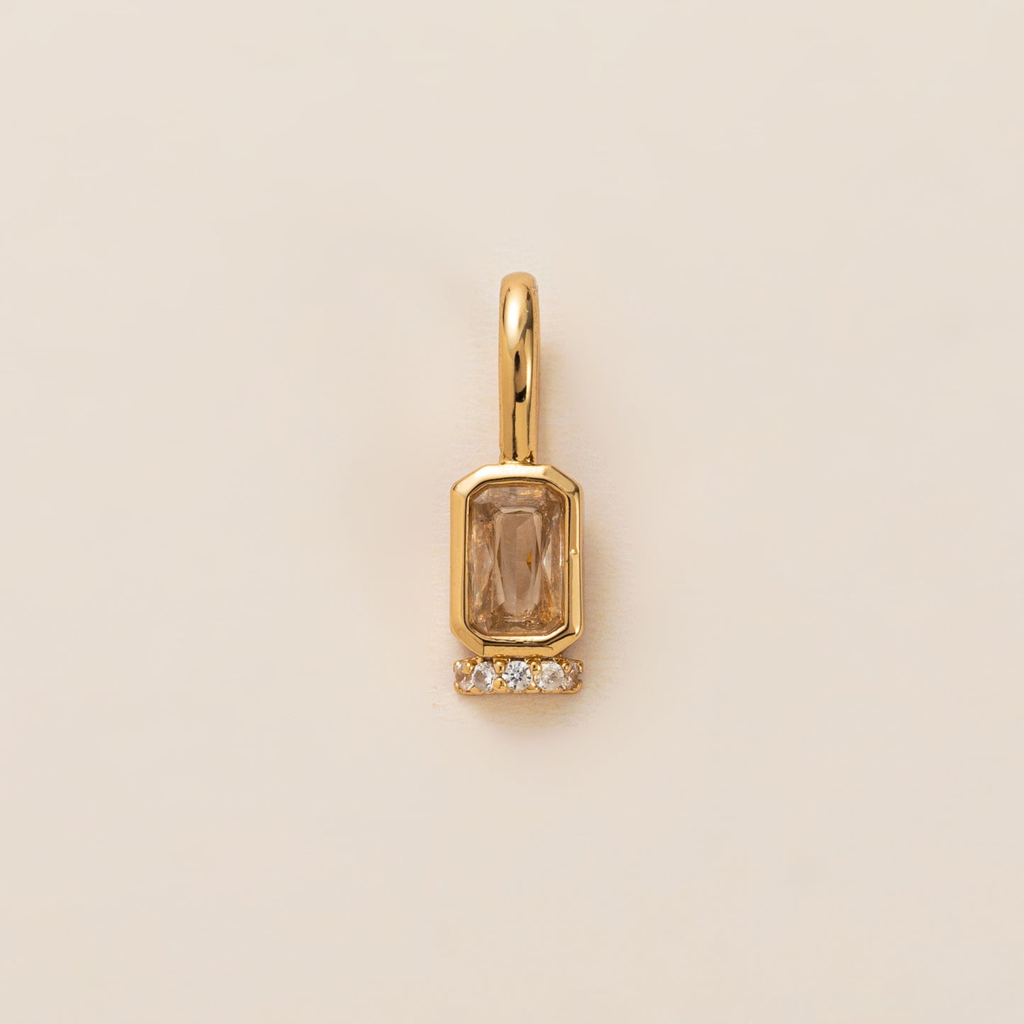 Minimalist Geometric Round Square Brass Plated Pendant Charm Bar with Openable Clasp