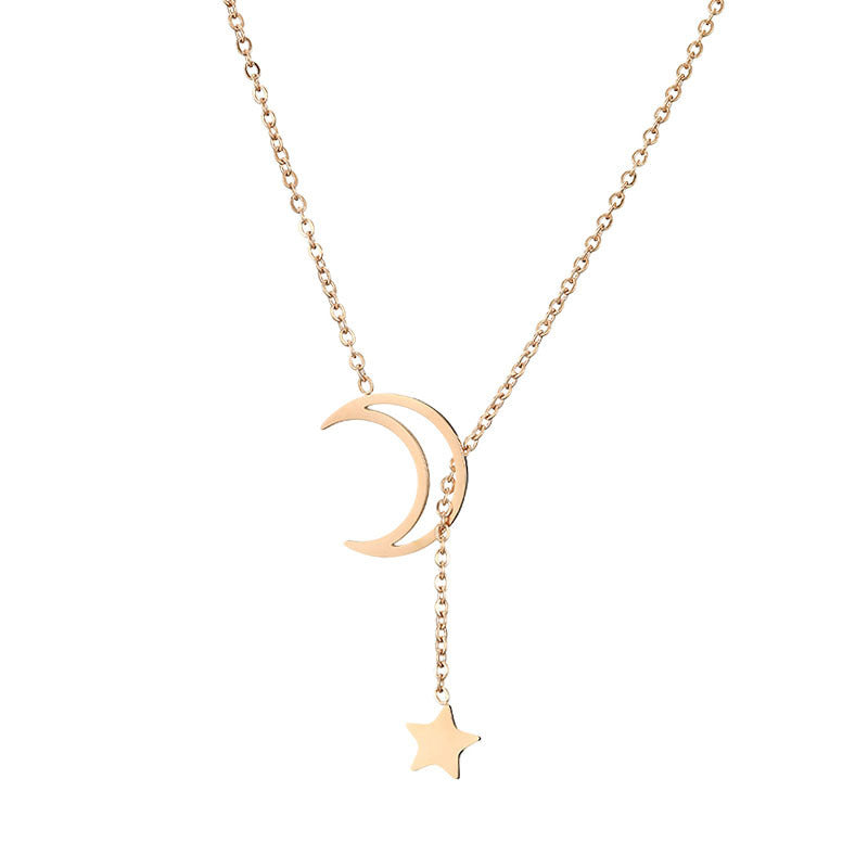 Minimalist Letter-Shaped Titanium Steel Plated Necklace for Women with O-Chain and Locket-Style Pendant